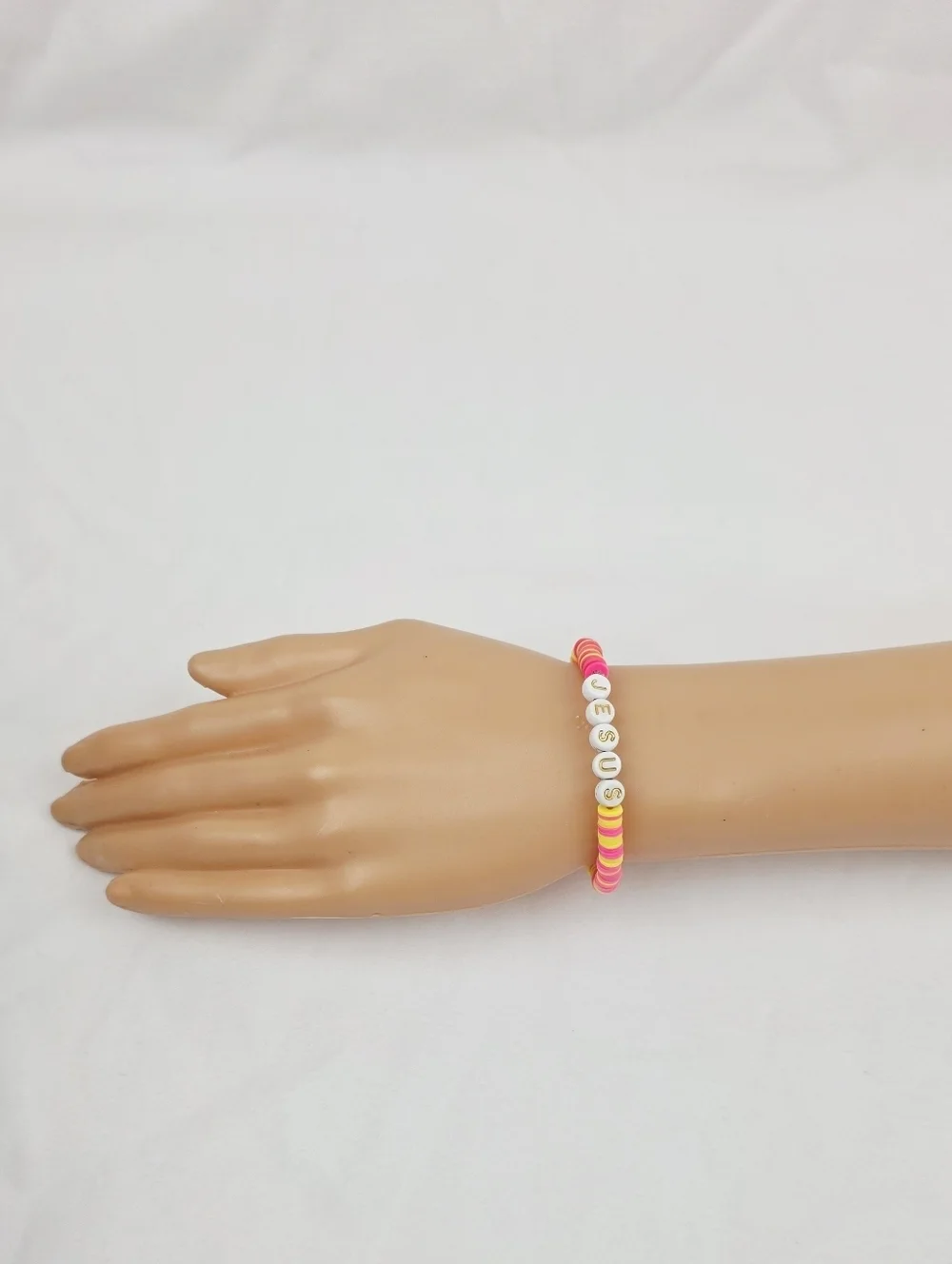 Handmade Clay Bead Jesus  Bracelet